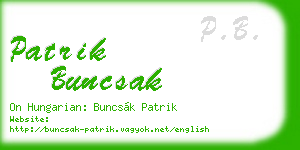 patrik buncsak business card